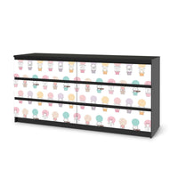 Möbelfolie Flying Animals - IKEA Malm Kommode 6 Schubladen (breit) - schwarz