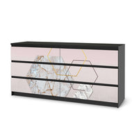 Möbelfolie Hexagon - IKEA Malm Kommode 6 Schubladen (breit) - schwarz