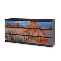 Möbelfolie Outback Australia - IKEA Malm Kommode 6 Schubladen (breit) - schwarz