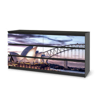 Möbelfolie Sydney - IKEA Malm Kommode 6 Schubladen (breit) - schwarz