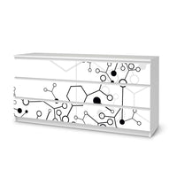 Möbelfolie Atomic 1 - IKEA Malm Kommode 6 Schubladen (breit) - weiss