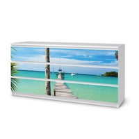 Möbelfolie Blue Water - IKEA Malm Kommode 6 Schubladen (breit) - weiss