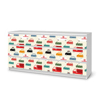 Möbelfolie Cars - IKEA Malm Kommode 6 Schubladen (breit) - weiss