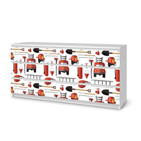 Möbelfolie Firefighter - IKEA Malm Kommode 6 Schubladen (breit) - weiss