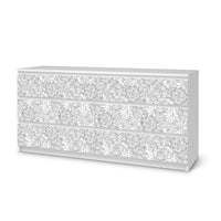 Möbelfolie Flower Lines 2 - IKEA Malm Kommode 6 Schubladen (breit) - weiss