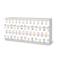 Möbelfolie Flying Animals - IKEA Malm Kommode 6 Schubladen (breit) - weiss
