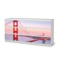Möbelfolie Golden Gate - IKEA Malm Kommode 6 Schubladen (breit) - weiss