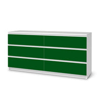 Möbelfolie Grün Dark - IKEA Malm Kommode 6 Schubladen (breit) - weiss