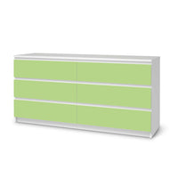 Möbelfolie Hellgrün Light - IKEA Malm Kommode 6 Schubladen (breit) - weiss