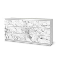 Möbelfolie Marmor weiß - IKEA Malm Kommode 6 Schubladen (breit) - weiss