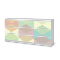 Möbelfolie Melitta Pastell Geometrie - IKEA Malm Kommode 6 Schubladen (breit) - weiss