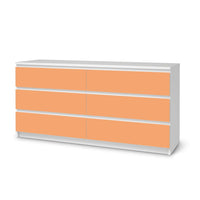 Möbelfolie Orange Light - IKEA Malm Kommode 6 Schubladen (breit) - weiss