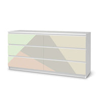 Möbelfolie Pastell Geometrik - IKEA Malm Kommode 6 Schubladen (breit) - weiss