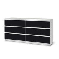 Möbelfolie Schwarz - IKEA Malm Kommode 6 Schubladen (breit) - weiss