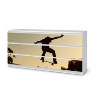 Möbelfolie Skater - IKEA Malm Kommode 6 Schubladen (breit) - weiss