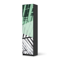 Möbelfolie Palmen mint - IKEA Pax Schrank 201 cm Höhe - 1 Tür - schwarz
