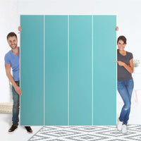 Möbelfolie Türkisgrün Light - IKEA Pax Schrank 236 cm Höhe - 4 Türen - Folie