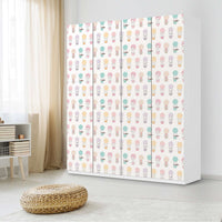 Möbelfolie Flying Animals - IKEA Pax Schrank 236 cm Höhe - 4 Türen - Kinderzimmer