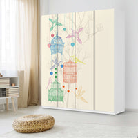 Möbelfolie Birdcage - IKEA Pax Schrank 236 cm Höhe - 4 Türen - Schlafzimmer