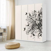 Möbelfolie Tree and Birds 2 - IKEA Pax Schrank 236 cm Höhe - 4 Türen - Schlafzimmer