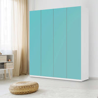 Möbelfolie Türkisgrün Light - IKEA Pax Schrank 236 cm Höhe - 4 Türen - Schlafzimmer