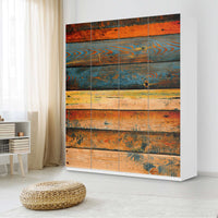 Möbelfolie Wooden - IKEA Pax Schrank 236 cm Höhe - 4 Türen - Schlafzimmer