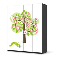 Möbelfolie Blooming Tree - IKEA Pax Schrank 236 cm Höhe - 4 Türen - schwarz