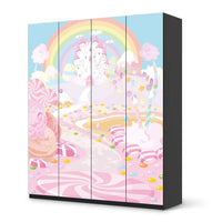 Möbelfolie Candyland - IKEA Pax Schrank 236 cm Höhe - 4 Türen - schwarz