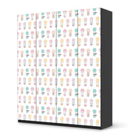 Möbelfolie Flying Animals - IKEA Pax Schrank 236 cm Höhe - 4 Türen - schwarz
