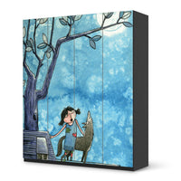 Möbelfolie Nocturnal Pleasure - IKEA Pax Schrank 236 cm Höhe - 4 Türen - schwarz