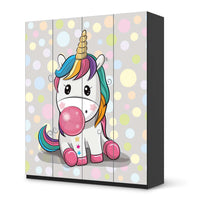 Möbelfolie Rainbow das Einhorn - IKEA Pax Schrank 236 cm Höhe - 4 Türen - schwarz