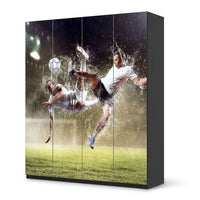 Möbelfolie Soccer - IKEA Pax Schrank 236 cm Höhe - 4 Türen - schwarz