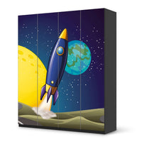 Möbelfolie Space Rocket - IKEA Pax Schrank 236 cm Höhe - 4 Türen - schwarz