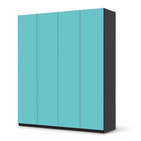 Möbelfolie Türkisgrün Light - IKEA Pax Schrank 236 cm Höhe - 4 Türen - schwarz