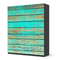 Möbelfolie Wooden Aqua - IKEA Pax Schrank 236 cm Höhe - 4 Türen - schwarz