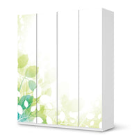 Möbelfolie Flower Light - IKEA Pax Schrank 236 cm Höhe - 4 Türen - weiss
