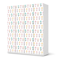 Möbelfolie Flying Animals - IKEA Pax Schrank 236 cm Höhe - 4 Türen - weiss