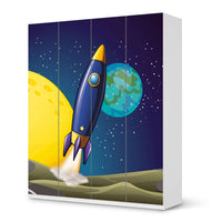 Möbelfolie Space Rocket - IKEA Pax Schrank 236 cm Höhe - 4 Türen - weiss