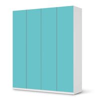 Möbelfolie Türkisgrün Light - IKEA Pax Schrank 236 cm Höhe - 4 Türen - weiss