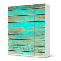 Möbelfolie Wooden Aqua - IKEA Pax Schrank 236 cm Höhe - 4 Türen - weiss