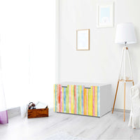 Möbelfolie Watercolor Stripes - IKEA Stuva Banktruhe - Wohnzimmer