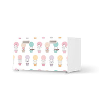 Möbelfolie Flying Animals - IKEA Stuva / Fritids Bank mit Kasten - weiss