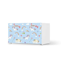 Möbelfolie Rainbow Unicorn - IKEA Stuva / Fritids Bank mit Kasten - weiss