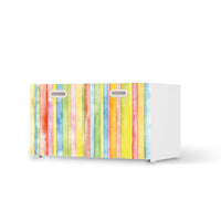 Möbelfolie Watercolor Stripes - IKEA Stuva / Fritids Bank mit Kasten - weiss