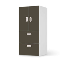 Möbelfolie Braungrau Dark - IKEA Stuva / Fritids kombiniert - 2 Schubladen und 2 kleine Türen - weiss