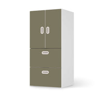 Möbelfolie Braungrau Light - IKEA Stuva / Fritids kombiniert - 2 Schubladen und 2 kleine Türen - weiss
