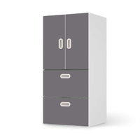 Möbelfolie Grau Light - IKEA Stuva / Fritids kombiniert - 2 Schubladen und 2 kleine Türen - weiss