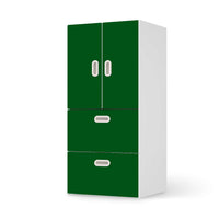 Möbelfolie Grün Dark - IKEA Stuva / Fritids kombiniert - 2 Schubladen und 2 kleine Türen - weiss