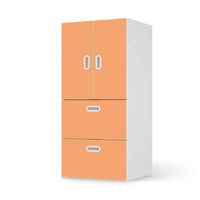 Möbelfolie Orange Light - IKEA Stuva / Fritids kombiniert - 2 Schubladen und 2 kleine Türen - weiss