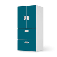 Möbelfolie Türkisgrün Dark - IKEA Stuva / Fritids kombiniert - 2 Schubladen und 2 kleine Türen - weiss